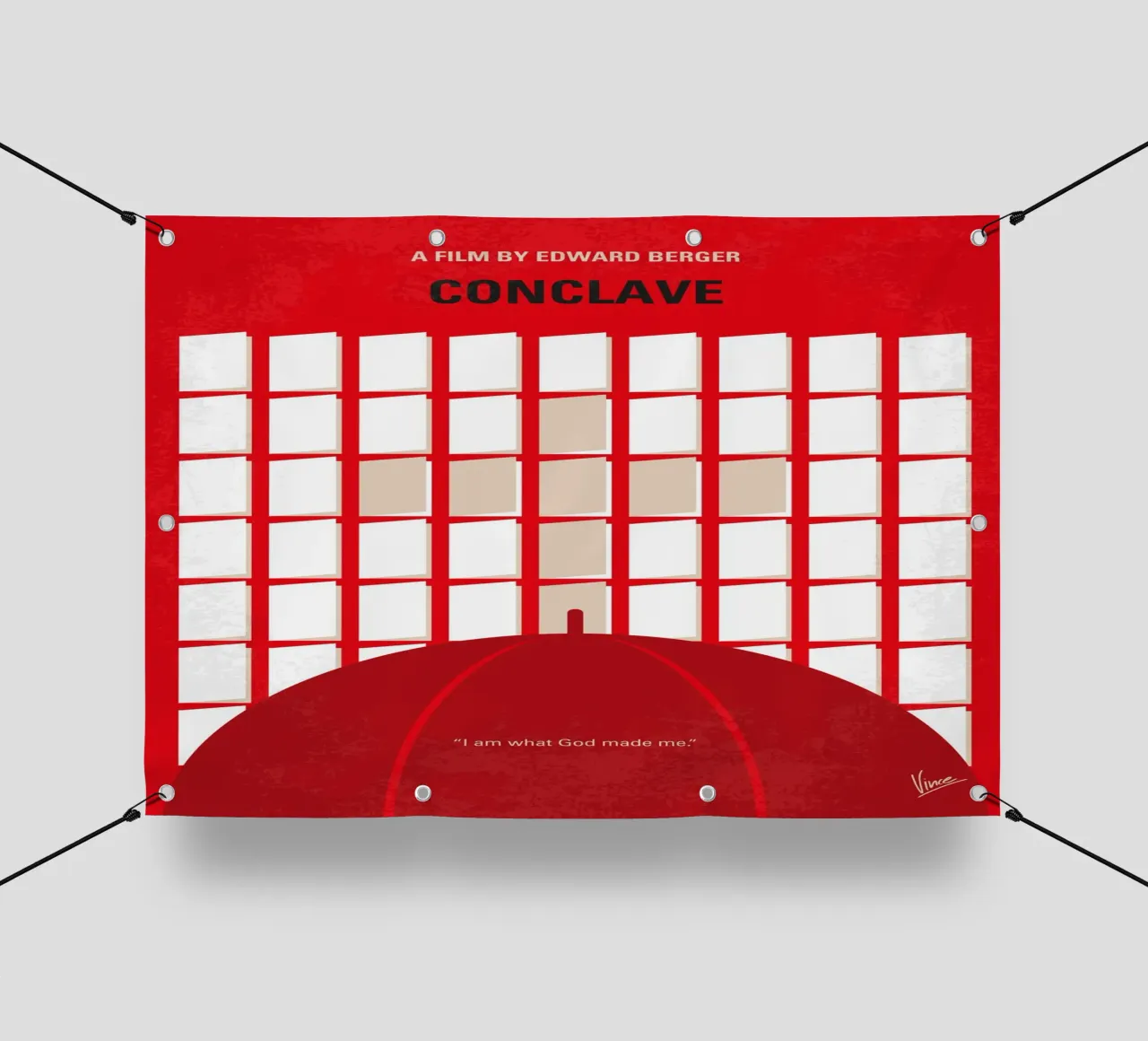 No1477 My Conclave minimal movie poster telo in pvc da Chungkong