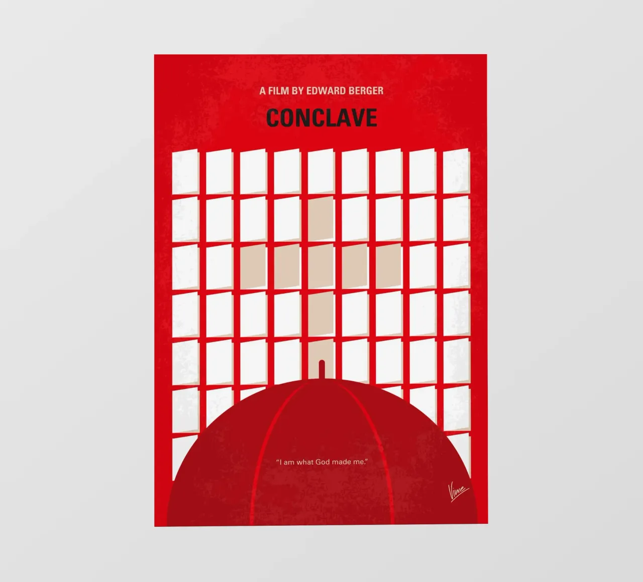 No1477 My Conclave minimal movie poster telo in pvc da Chungkong