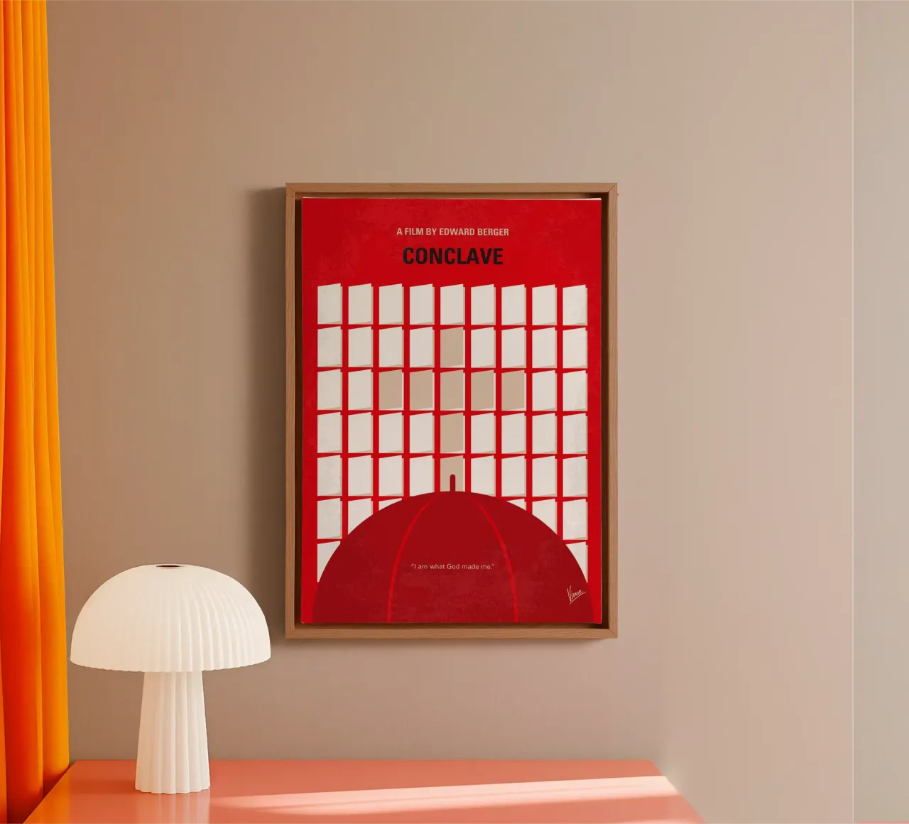 No1477 My Conclave minimal movie poster tela con Cornice a cassetta da Chungkong