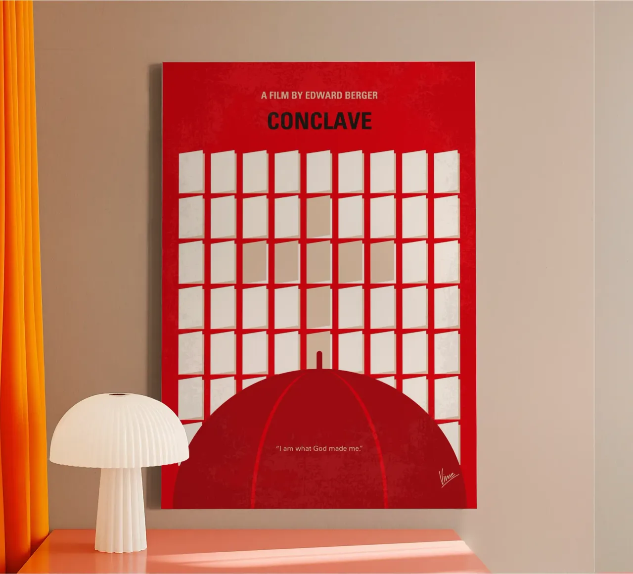 No1477 My Conclave minimal movie poster tela con Cornice a cassetta da Chungkong