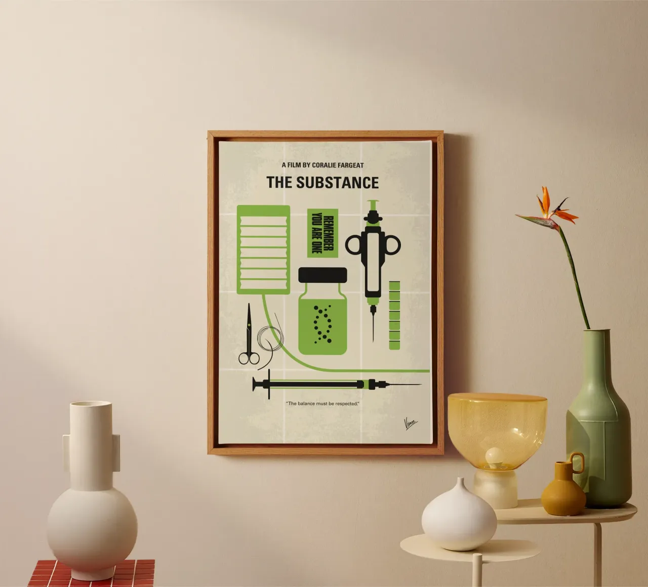 No1478 My The Substance minimal movie poster tela con Cornice a cassetta da Chungkong