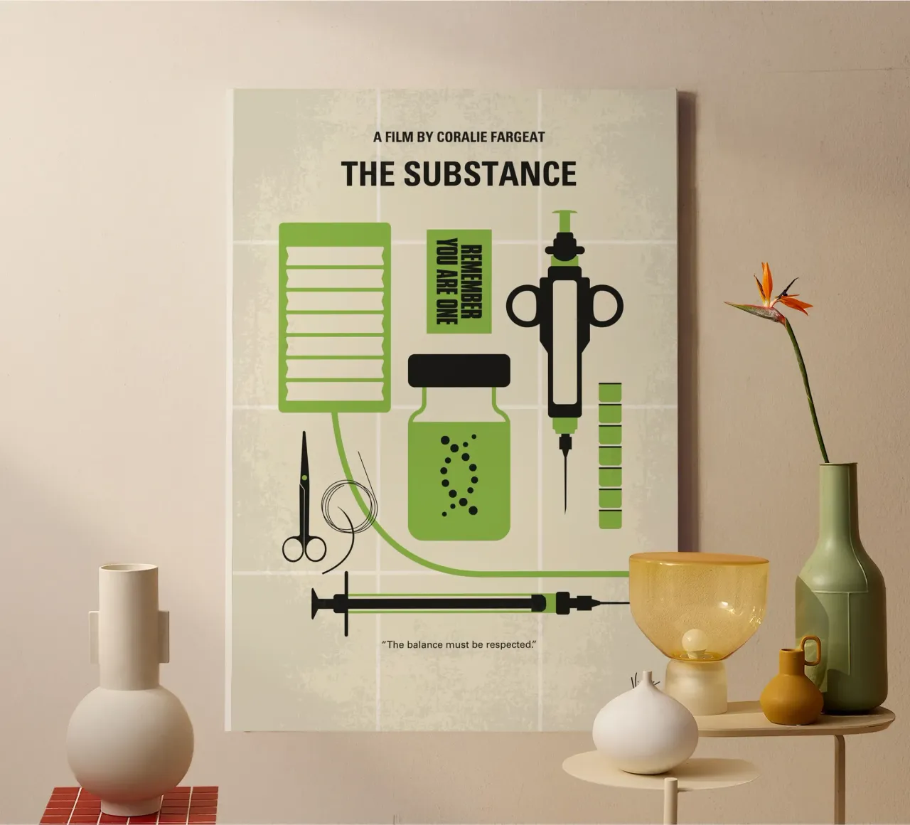 No1478 My The Substance minimal movie poster tela con Cornice a cassetta da Chungkong