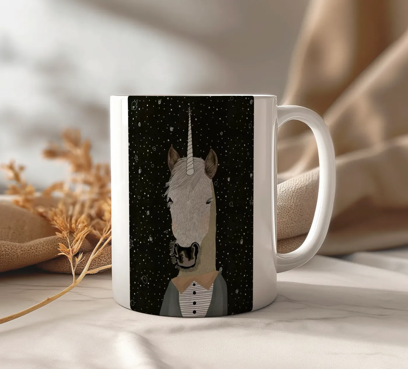 Unicorn ceramic mug by Amalia Restrepo
