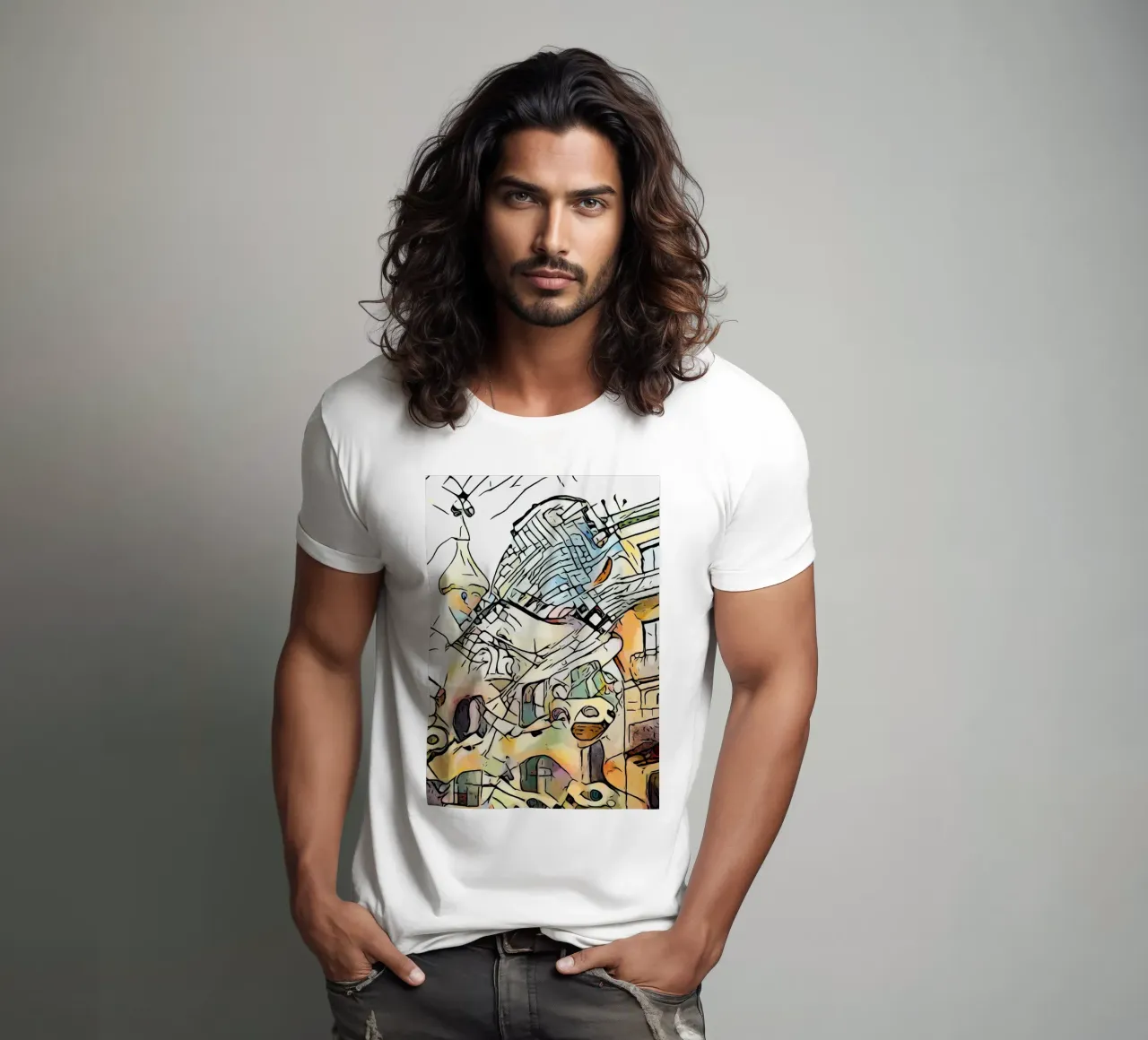 Kandinsky trifft Barcellona #4 t-shirt da ZAMART