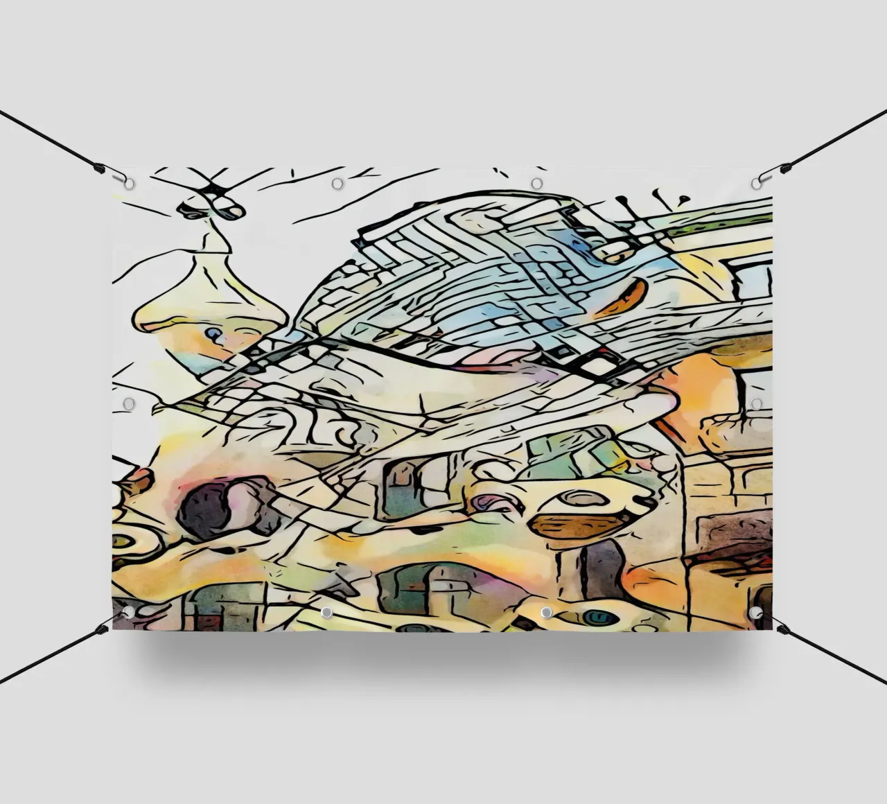 Kandinsky trifft Barcellona #4 telo in pvc da ZAMART