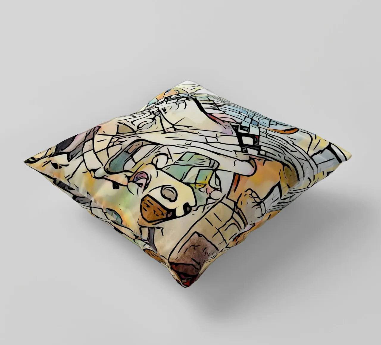 Kandinsky trifft Barcellona #4 cuscino da ZAMART
