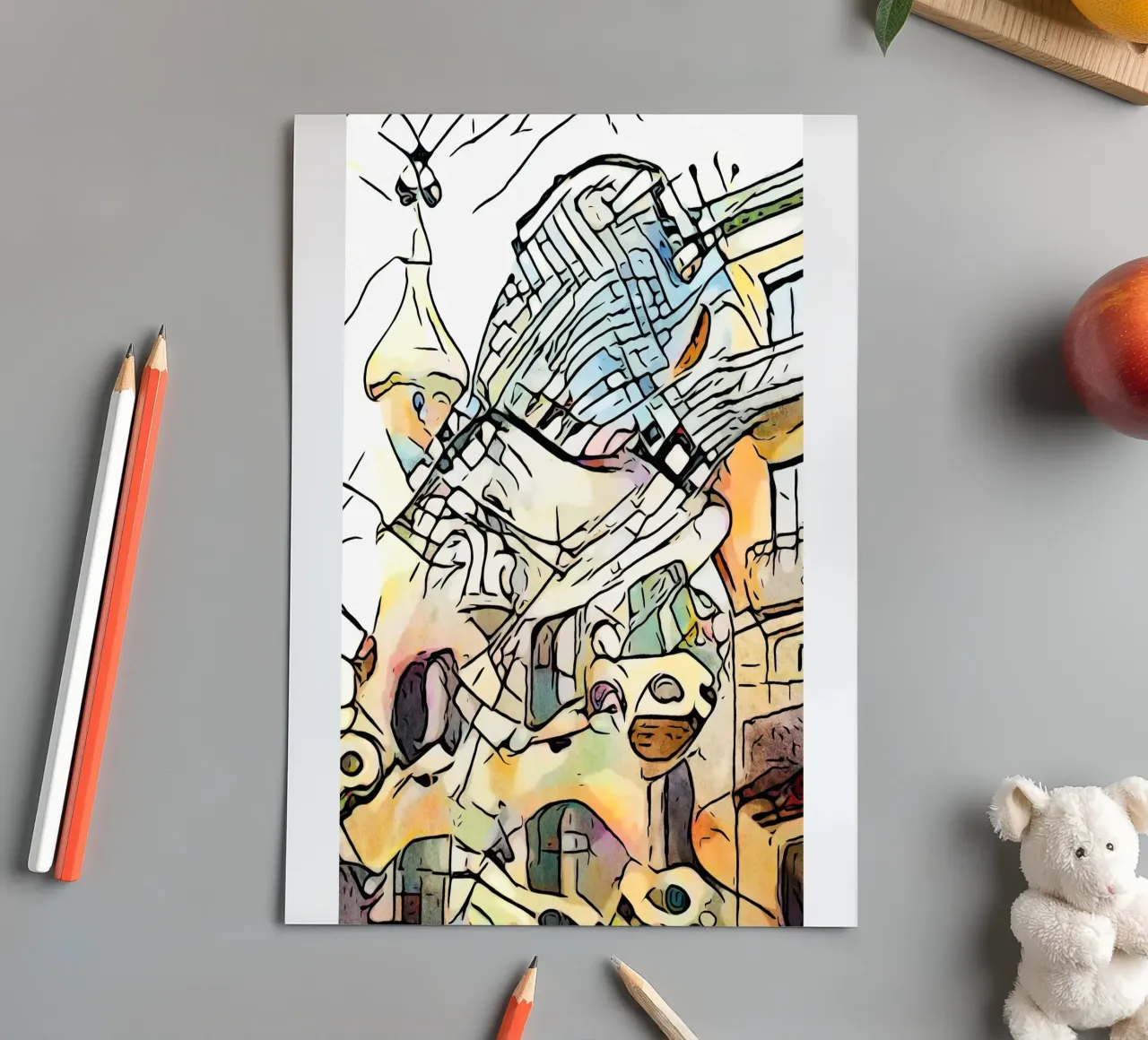 Kandinsky trifft Barcelona #4 sticker sheet by ZAMART