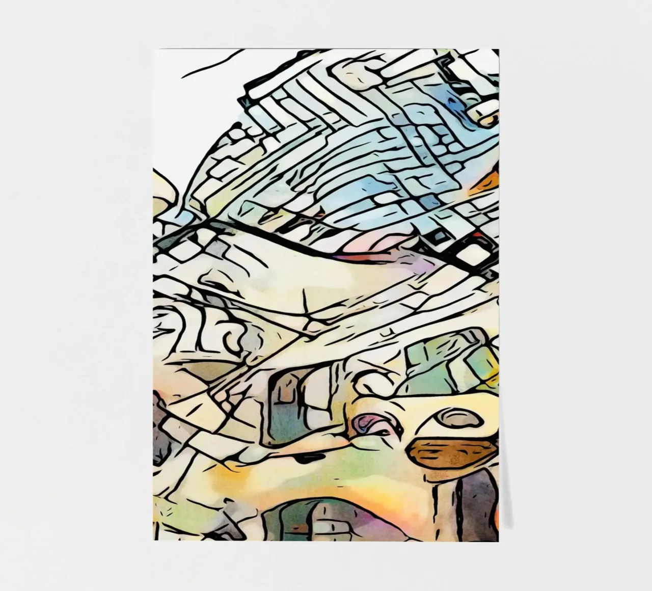 Kandinsky trifft Barcelona #4 sticker sheet by ZAMART