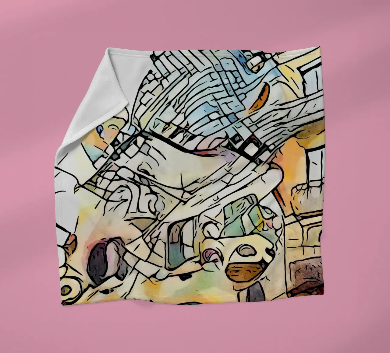 Kandinsky trifft Barcellona #4 coperta in pile da ZAMART