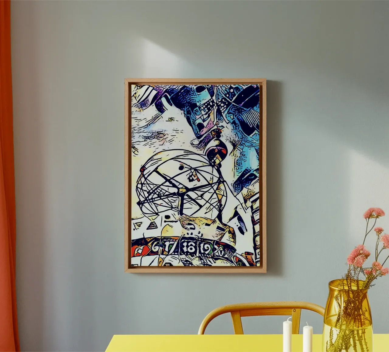 Kandinsky ontmoet Berlijn #3 canvas met Baklijst van ZAMART