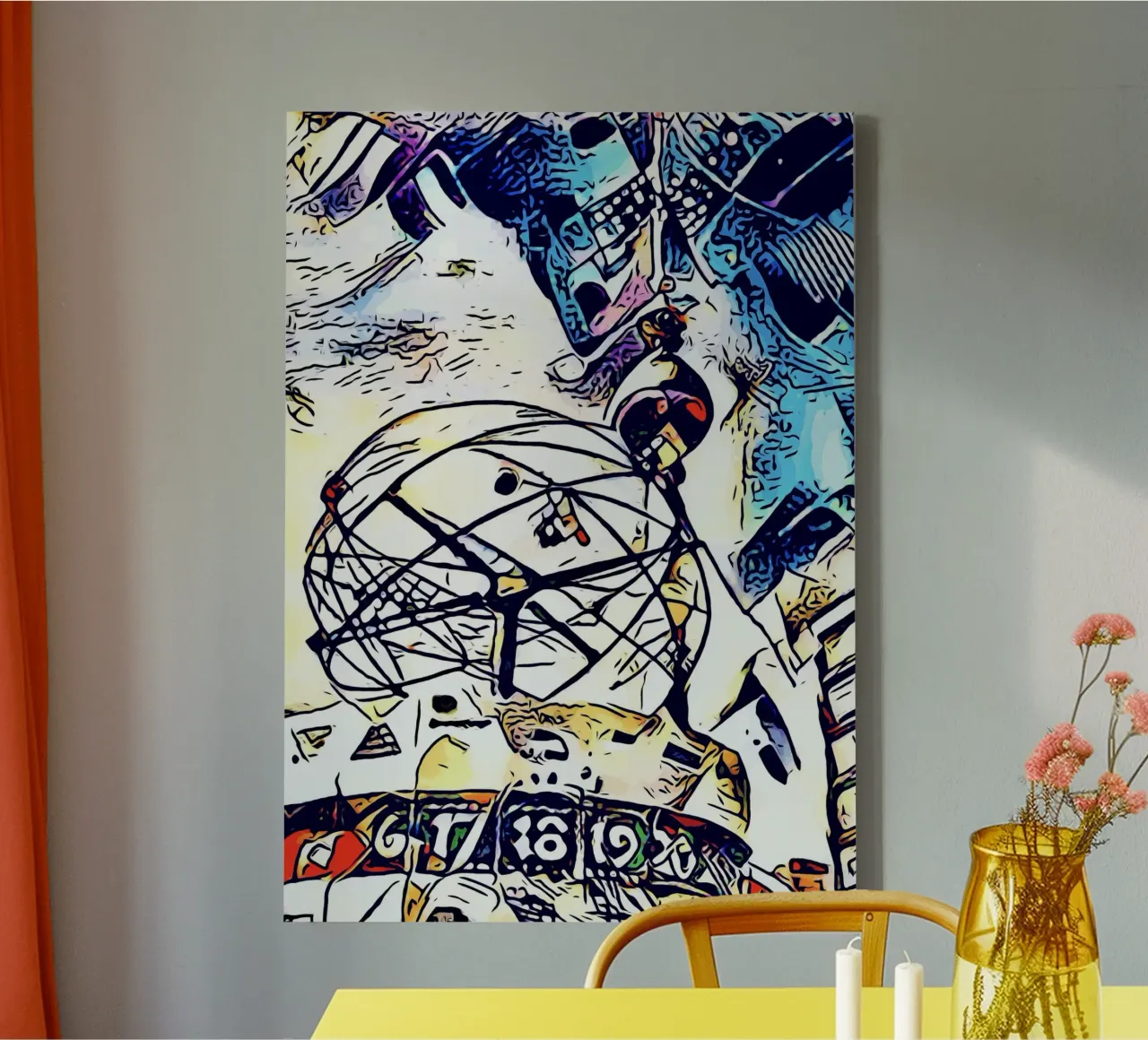 Kandinsky ontmoet Berlijn #3 canvas met Baklijst van ZAMART