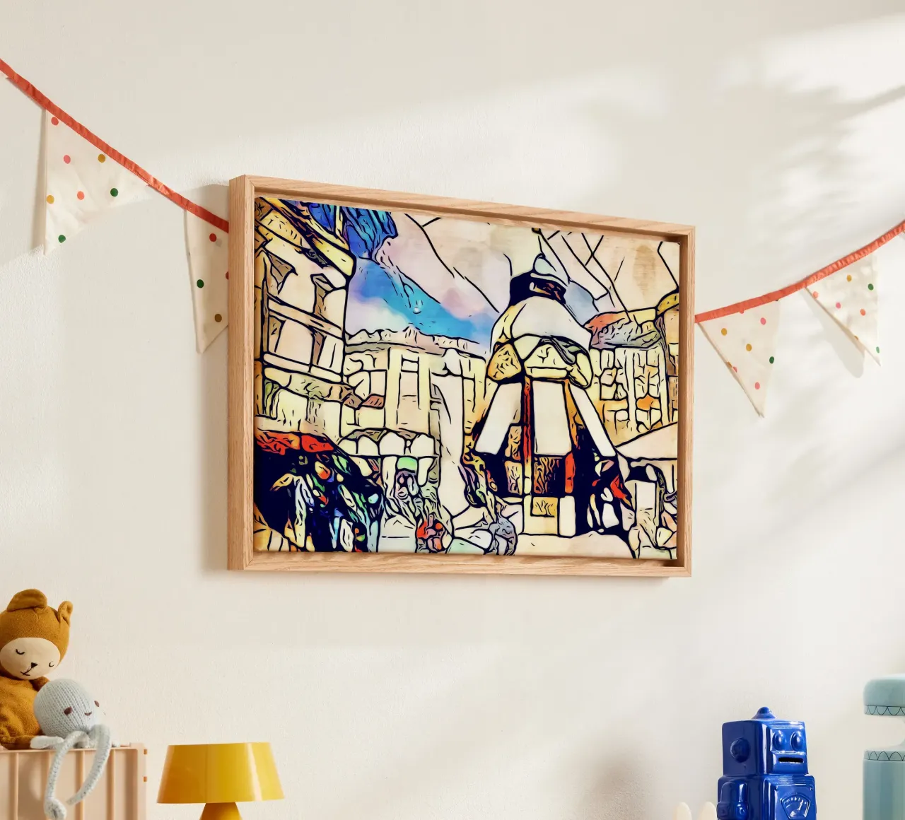 Kandinsky ontmoet Kopenhagen #5 canvas met Baklijst van ZAMART