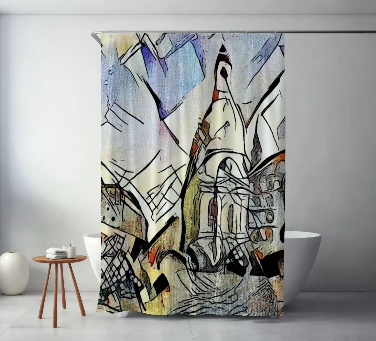 Kandinsky meets Dresden #2 shower curtain by ZAMART