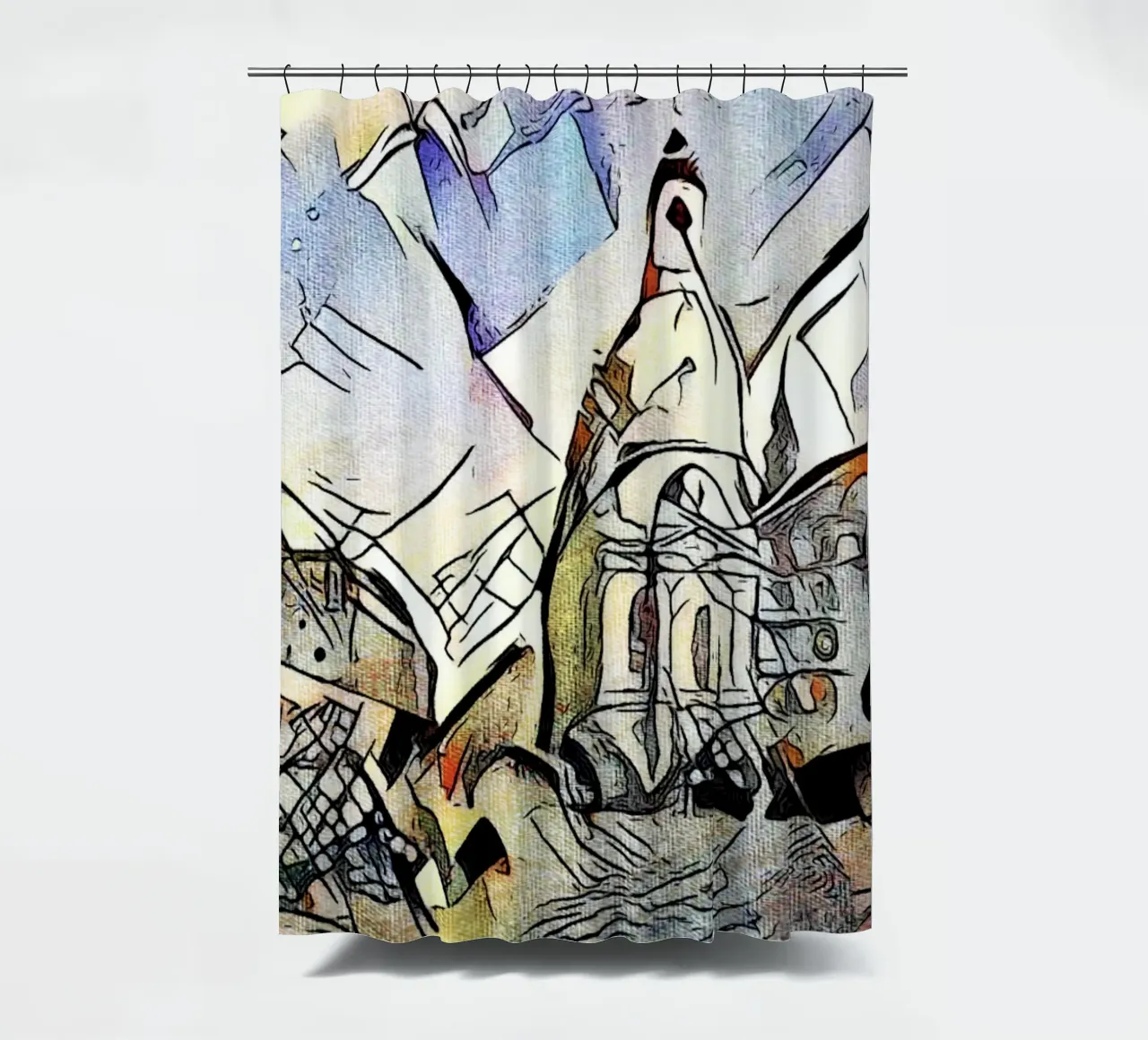 Kandinsky meets Dresden #2 shower curtain by ZAMART