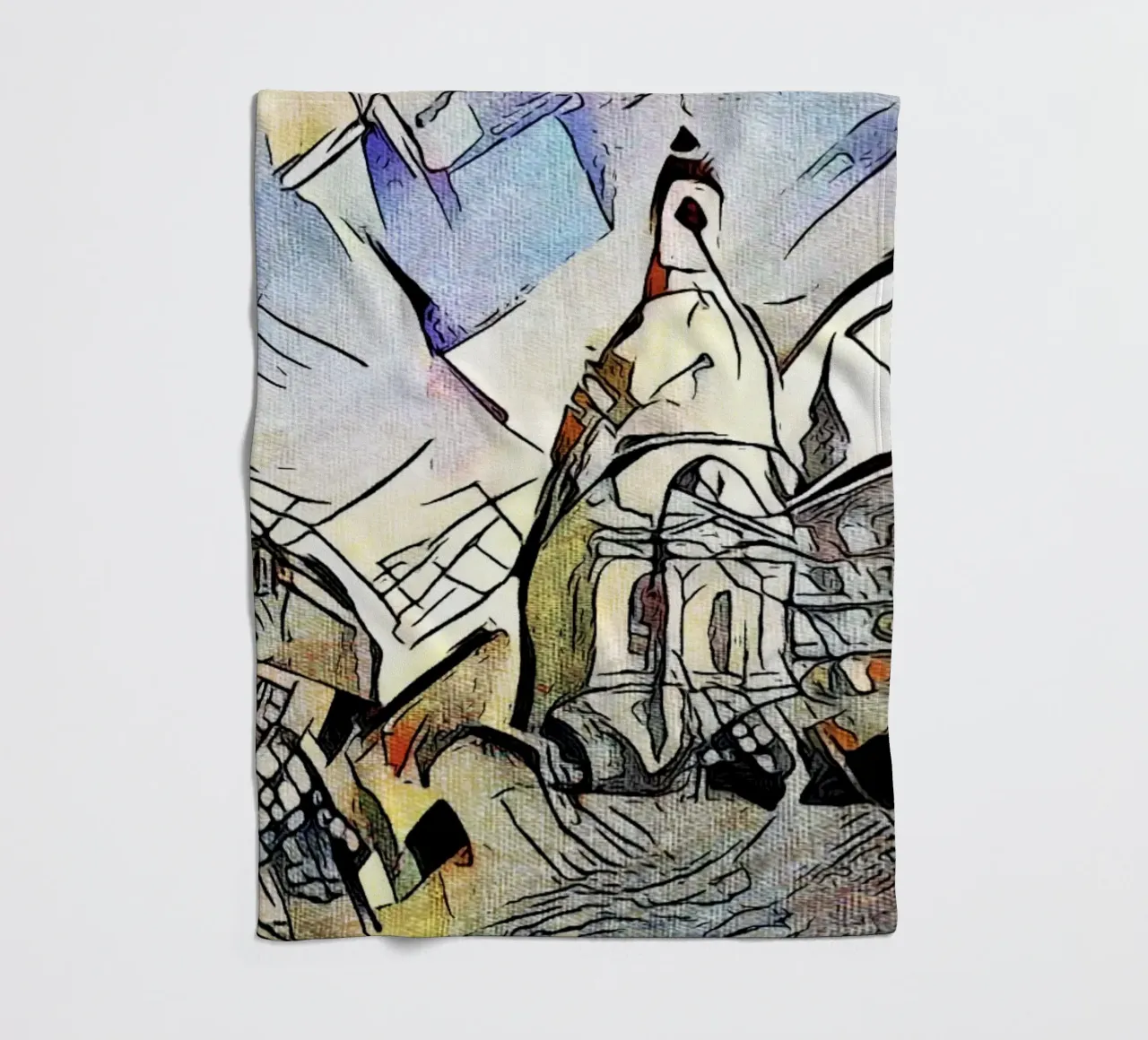 Kandinsky meets Dresden #2 fleece blanket by ZAMART