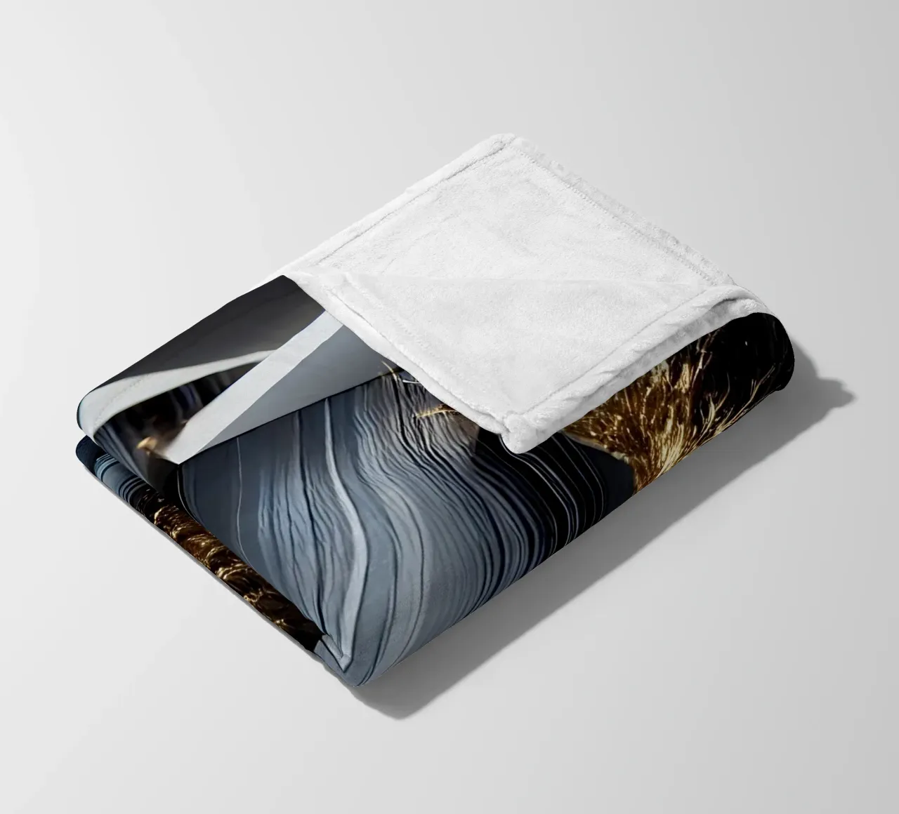 Cristallo futuristico con luce dorata coperta in pile da scHio