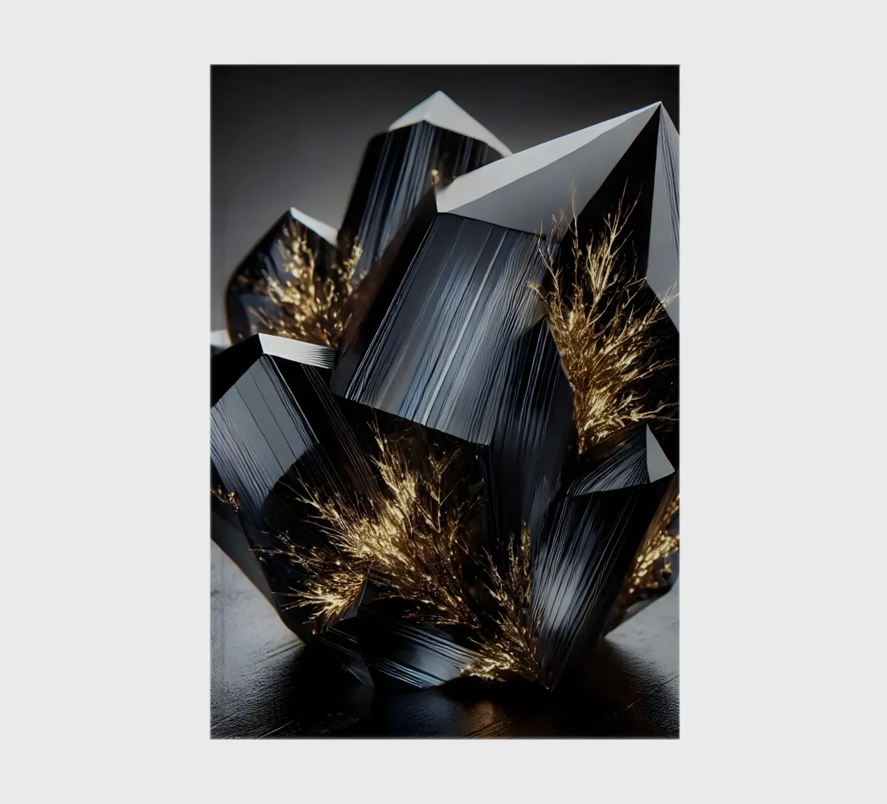 Futuristic crystal with golden light notebook by scHio