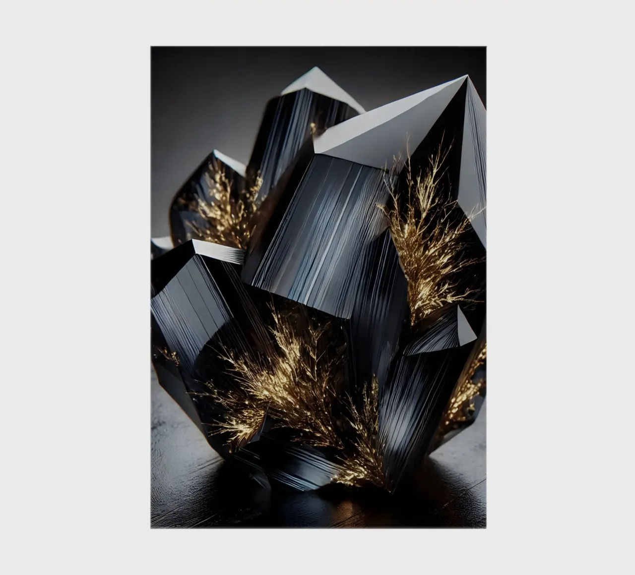 Futuristic crystal with golden light notebook by scHio