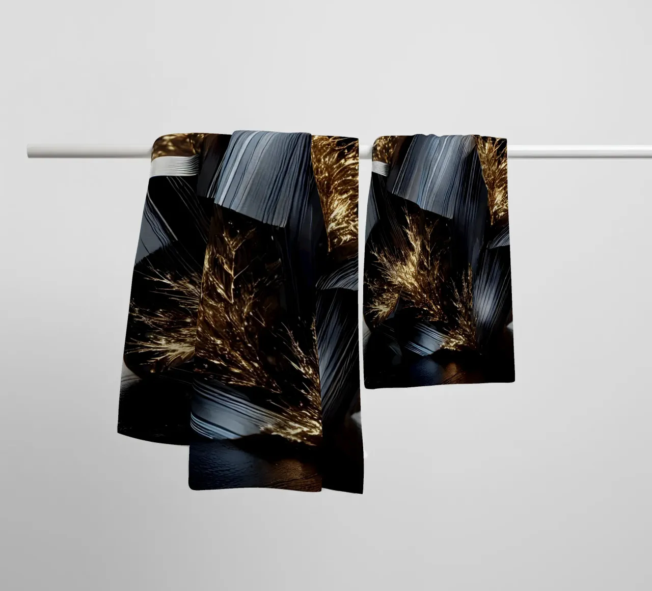 Cristallo futuristico con luce dorata asciugamano da bagno da scHio