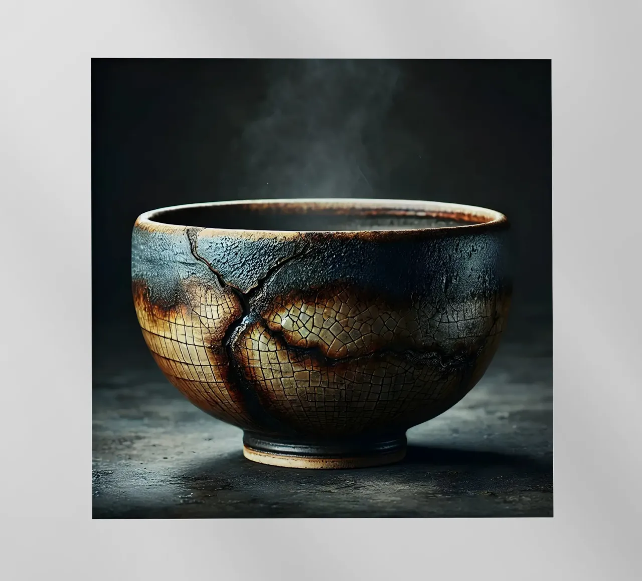 Ciotole artistiche in ceramica con smalto Raku unico nel suo genere pellicola backlit da scHio