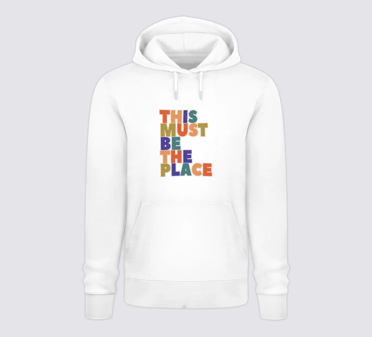 This Must Be The Place – Retro Chunky Typography Print sweat à capuche de showmemars