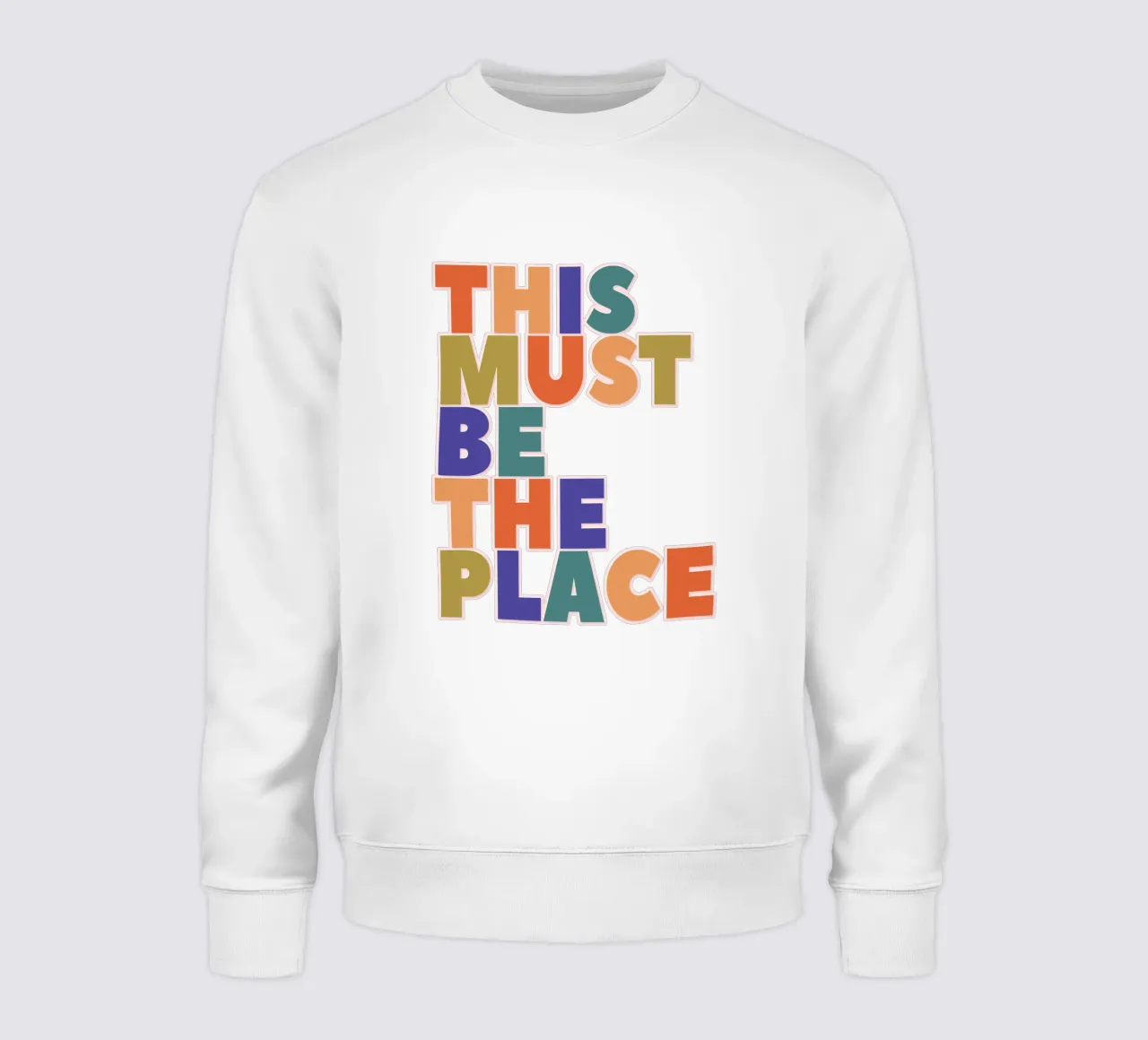 This Must Be The Place – Retro Chunky Typography Print felpa da showmemars