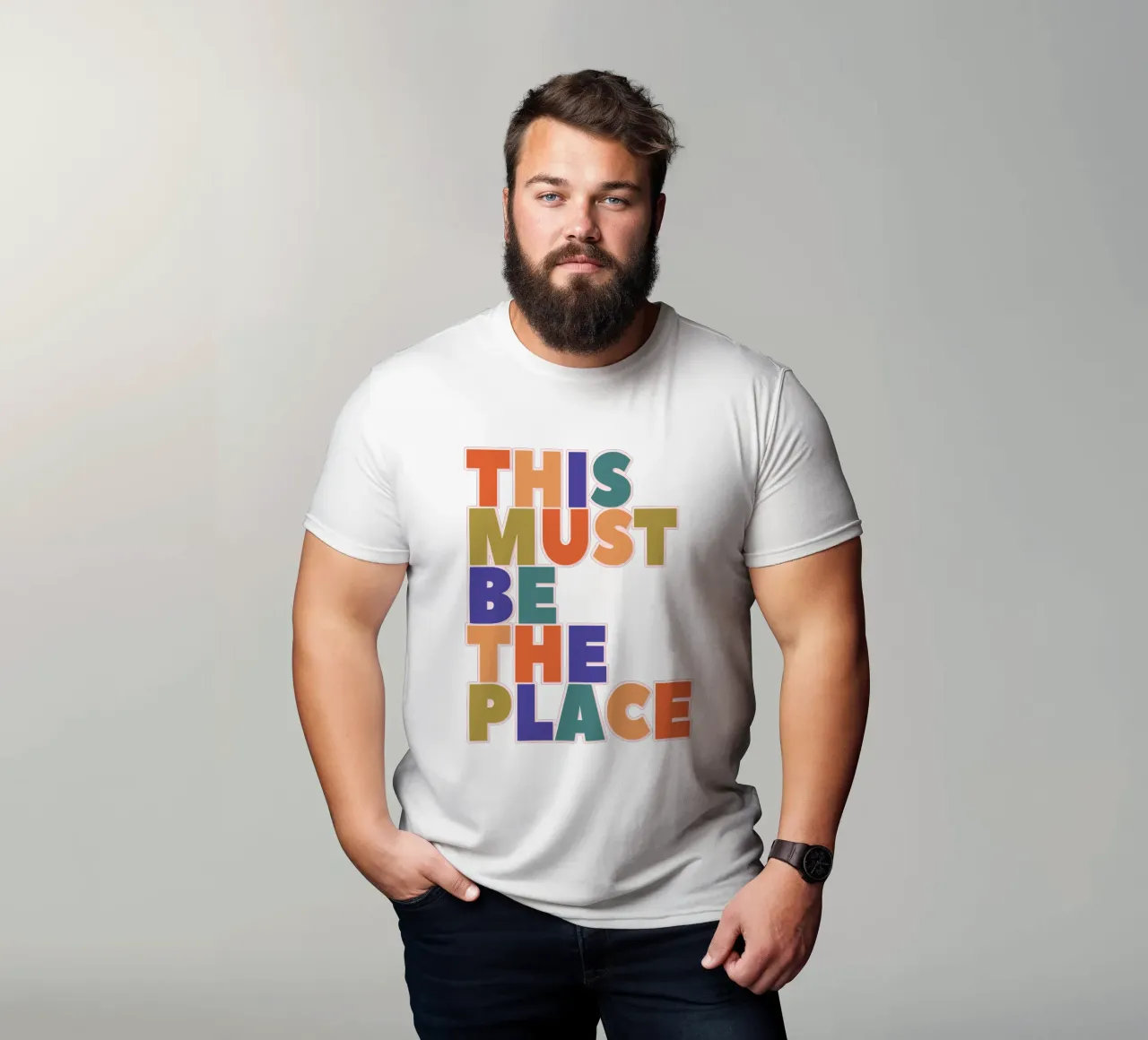 This Must Be The Place – Retro Chunky Typography Print t-shirt da showmemars