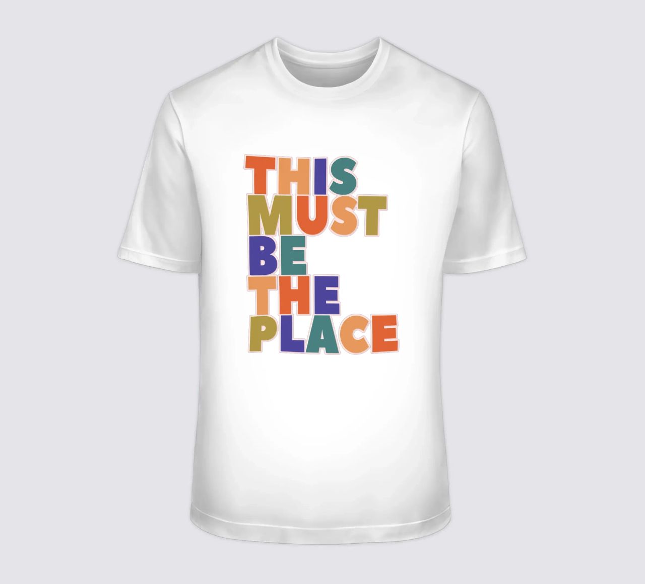 This Must Be The Place – Retro Chunky Typography Print T-Shirt von showmemars