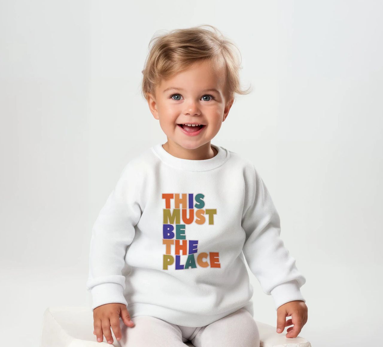 This Must Be The Place – Retro Chunky Typography Print sweat pour bébé de showmemars