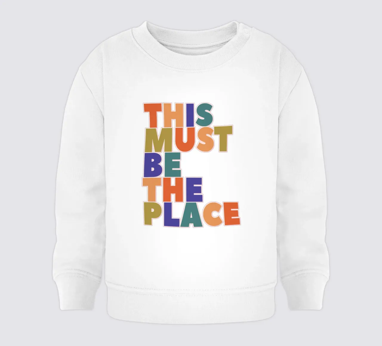 This Must Be The Place – Retro Chunky Typography Print sudadera de bebé de showmemars
