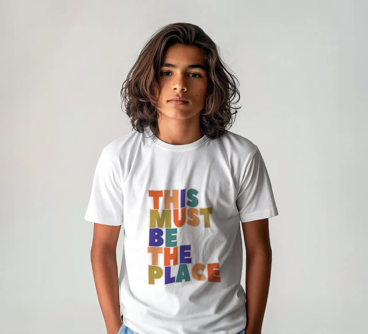 This Must Be The Place – Retro Chunky Typography Print t-shirt bambini da showmemars