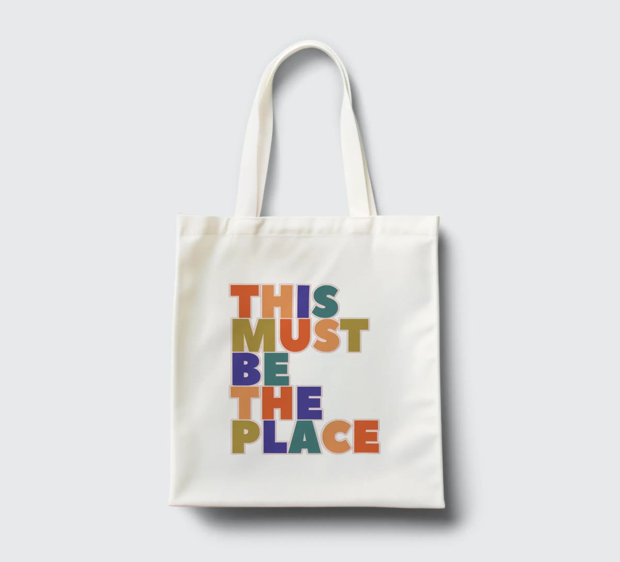This Must Be The Place – Retro Chunky Typography Print Jutebeutel von showmemars