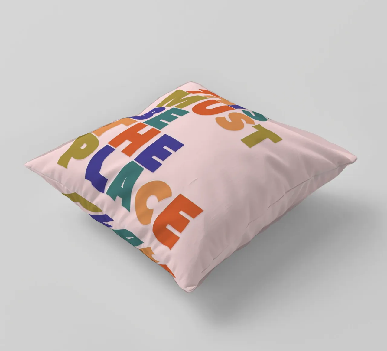 This Must Be The Place – Retro Chunky Typography Print decorative cushion by showmemars