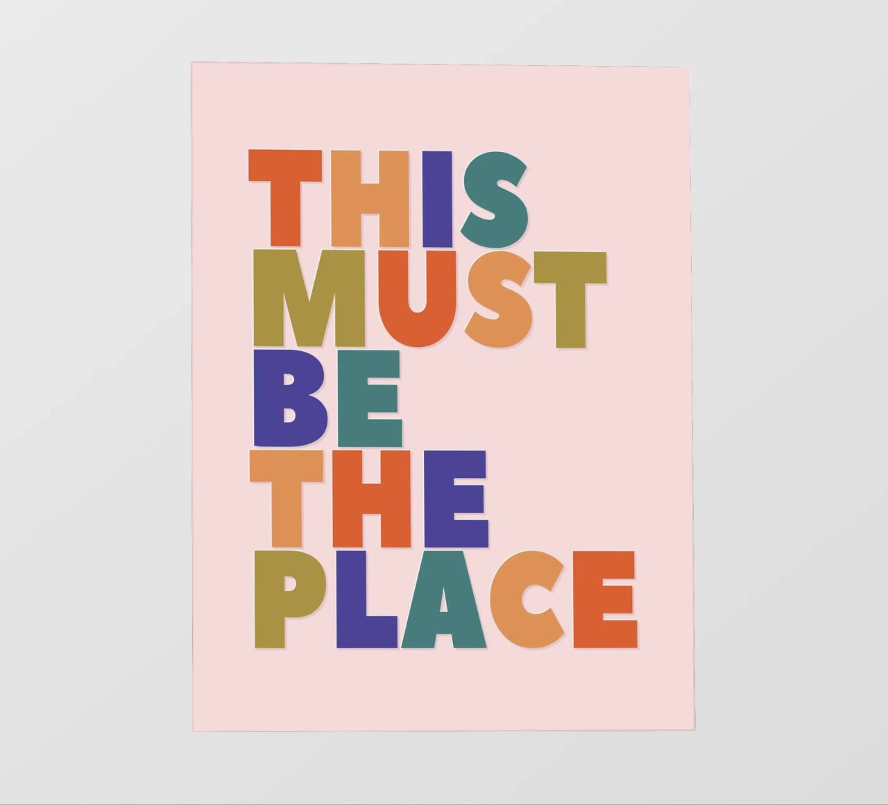 This Must Be The Place – Retro Chunky Typography Print PVC Plane von showmemars