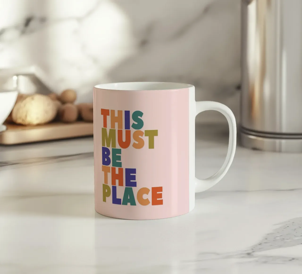This Must Be The Place – Retro Chunky Typography Print taza de cerámica de showmemars