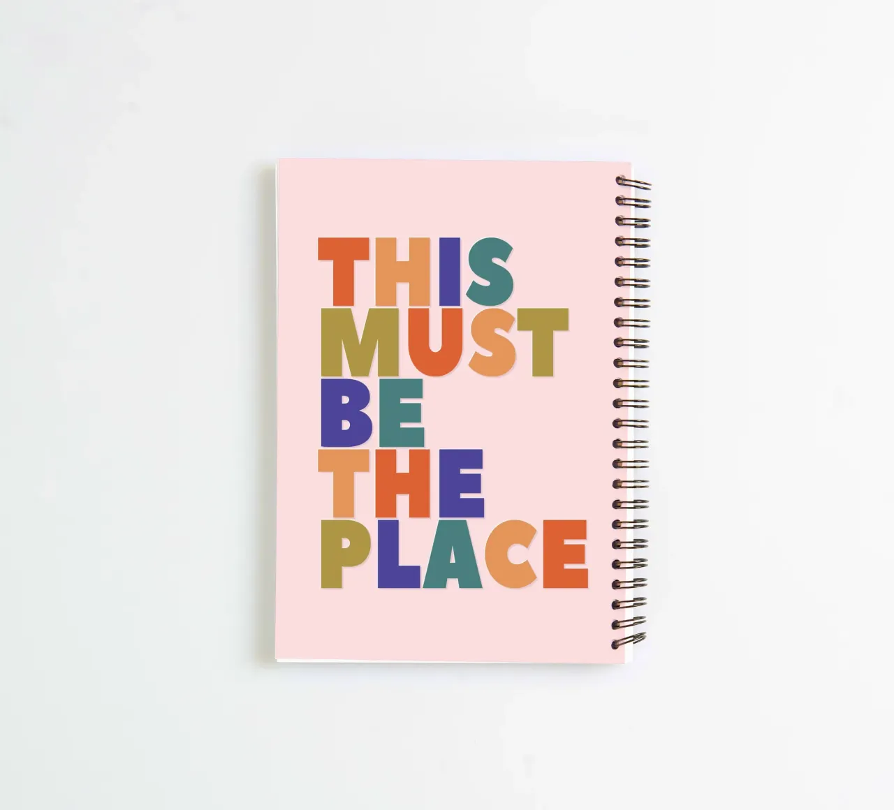 This Must Be The Place – Retro Chunky Typography Print carnet à spirale de showmemars