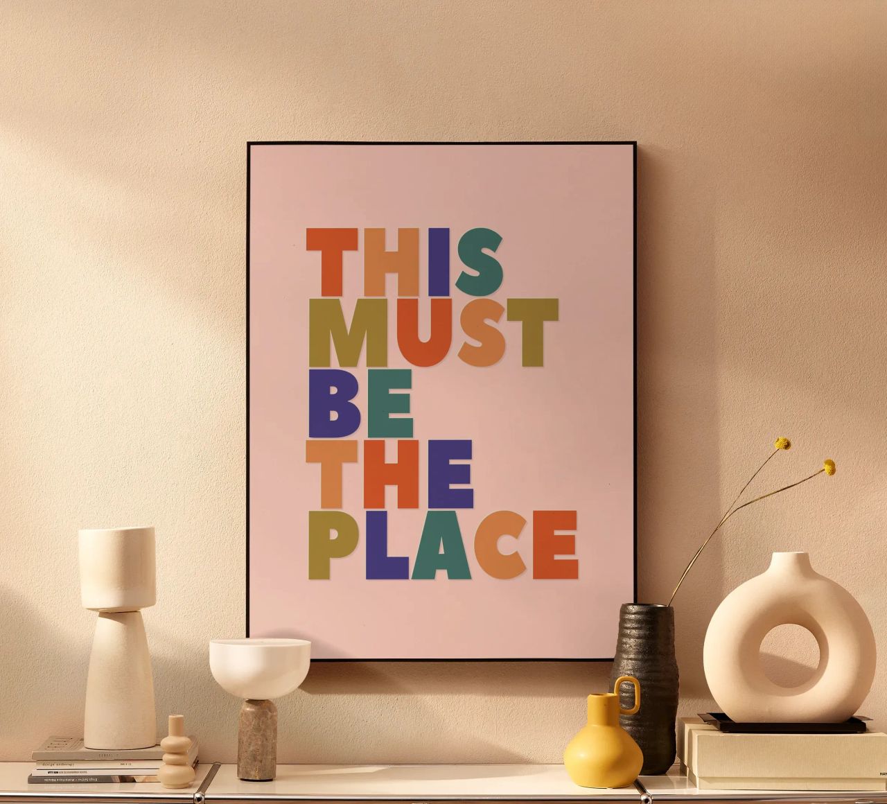 This Must Be The Place – Retro Chunky Typography Print acryl van showmemars