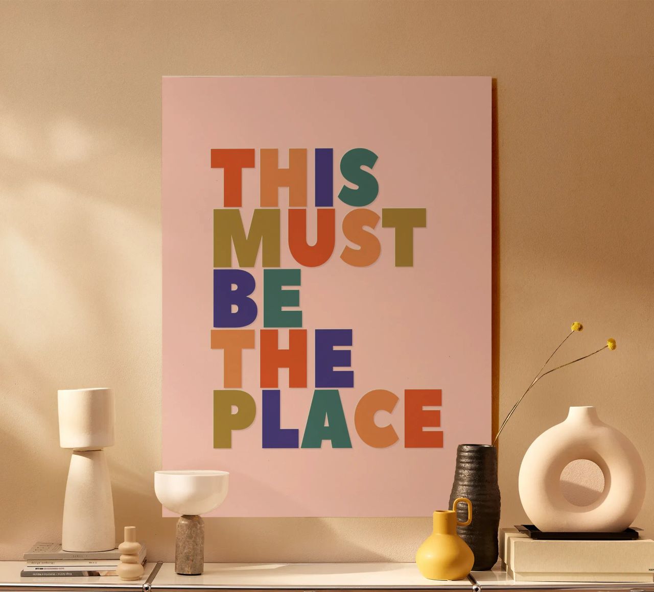 This Must Be The Place – Retro Chunky Typography Print acryl van showmemars