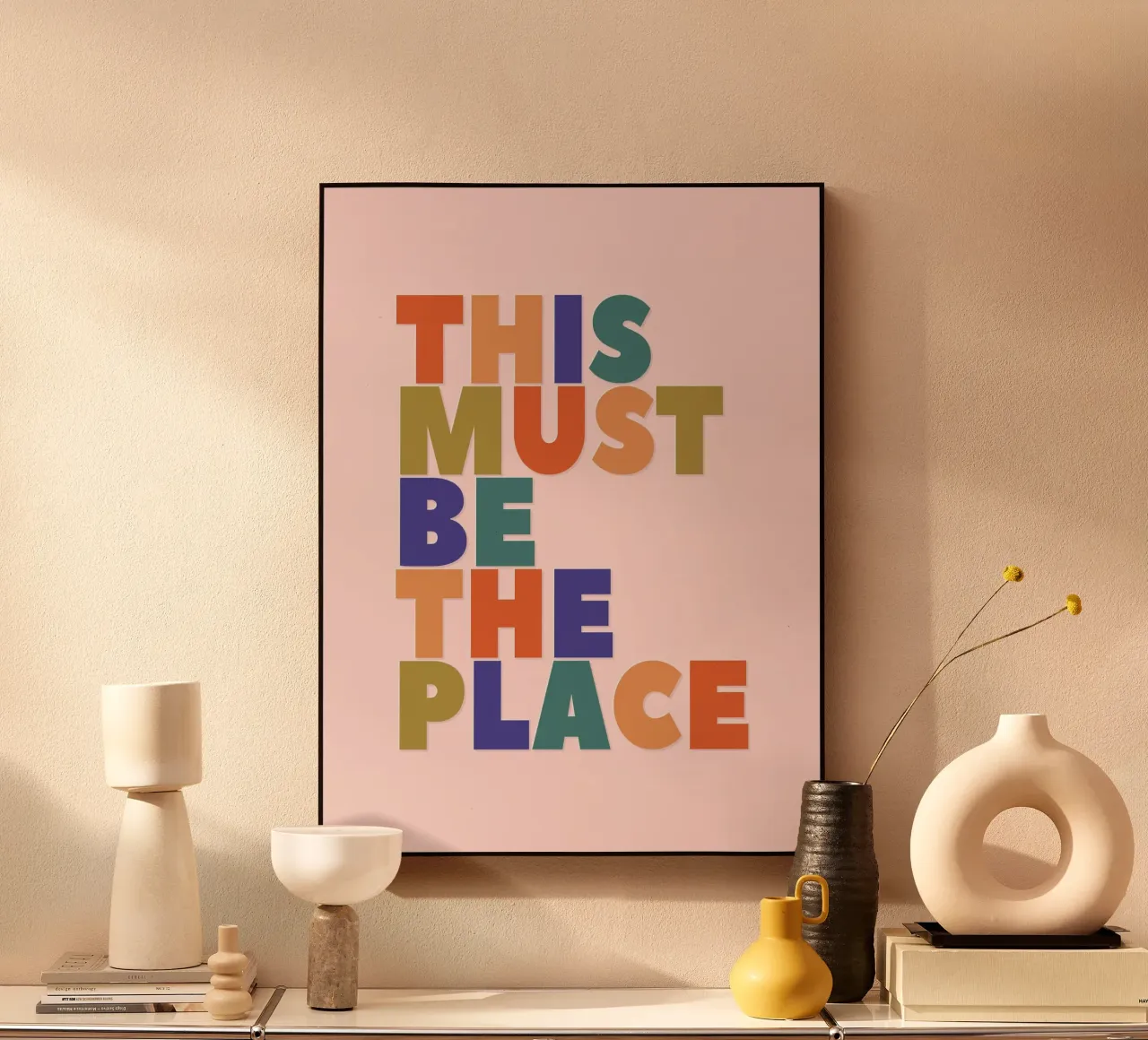 This Must Be The Place – Retro Chunky Typography Print alluminio dibond da showmemars