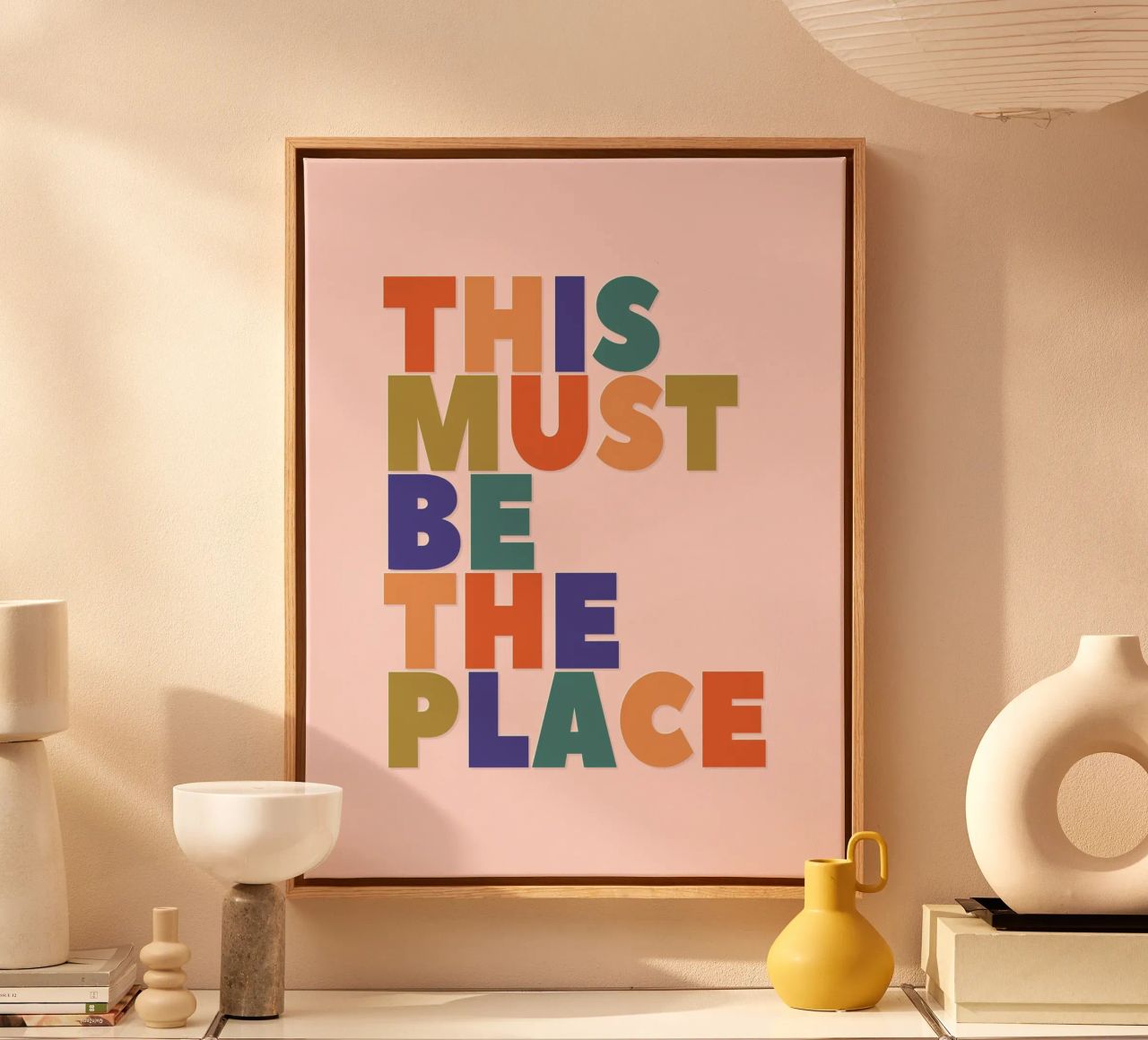 This Must Be The Place – Retro Chunky Typography Print canvas by showmemars