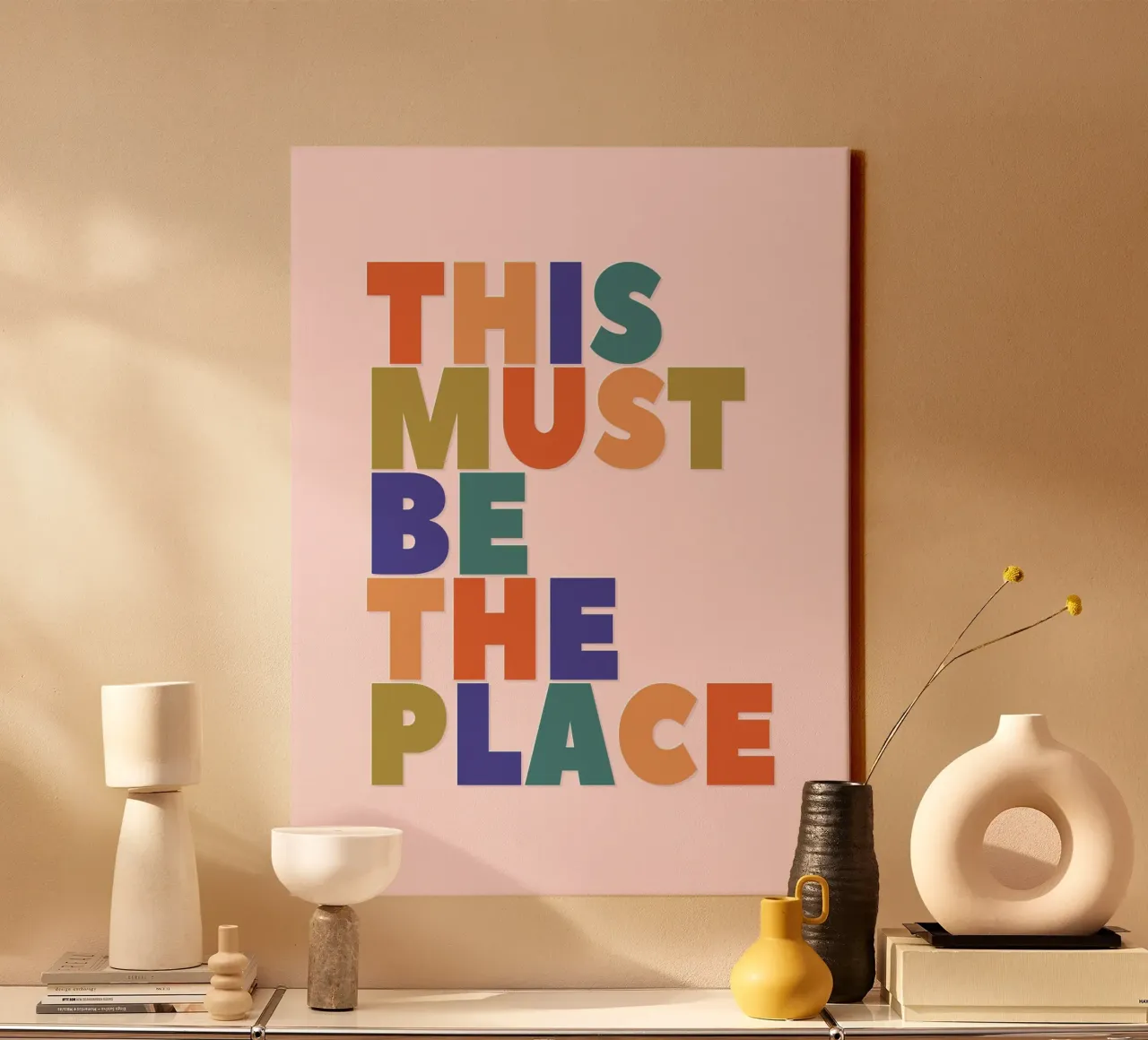 This Must Be The Place – Retro Chunky Typography Print toile de showmemars