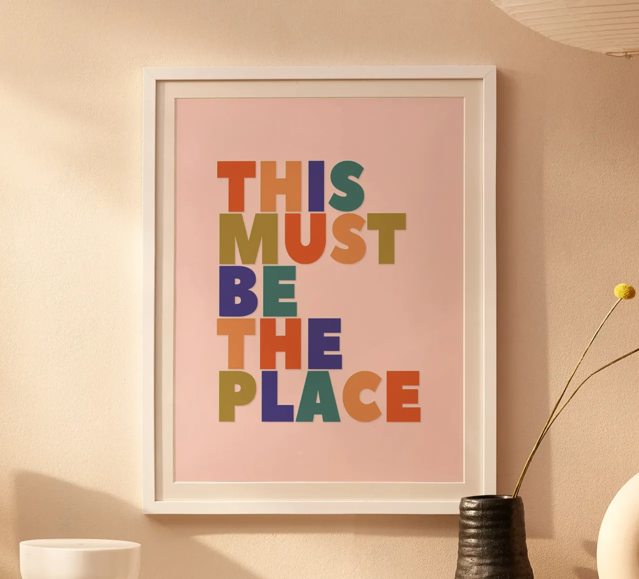 This Must Be The Place – Retro Chunky Typography Print carta hahnemühle da showmemars