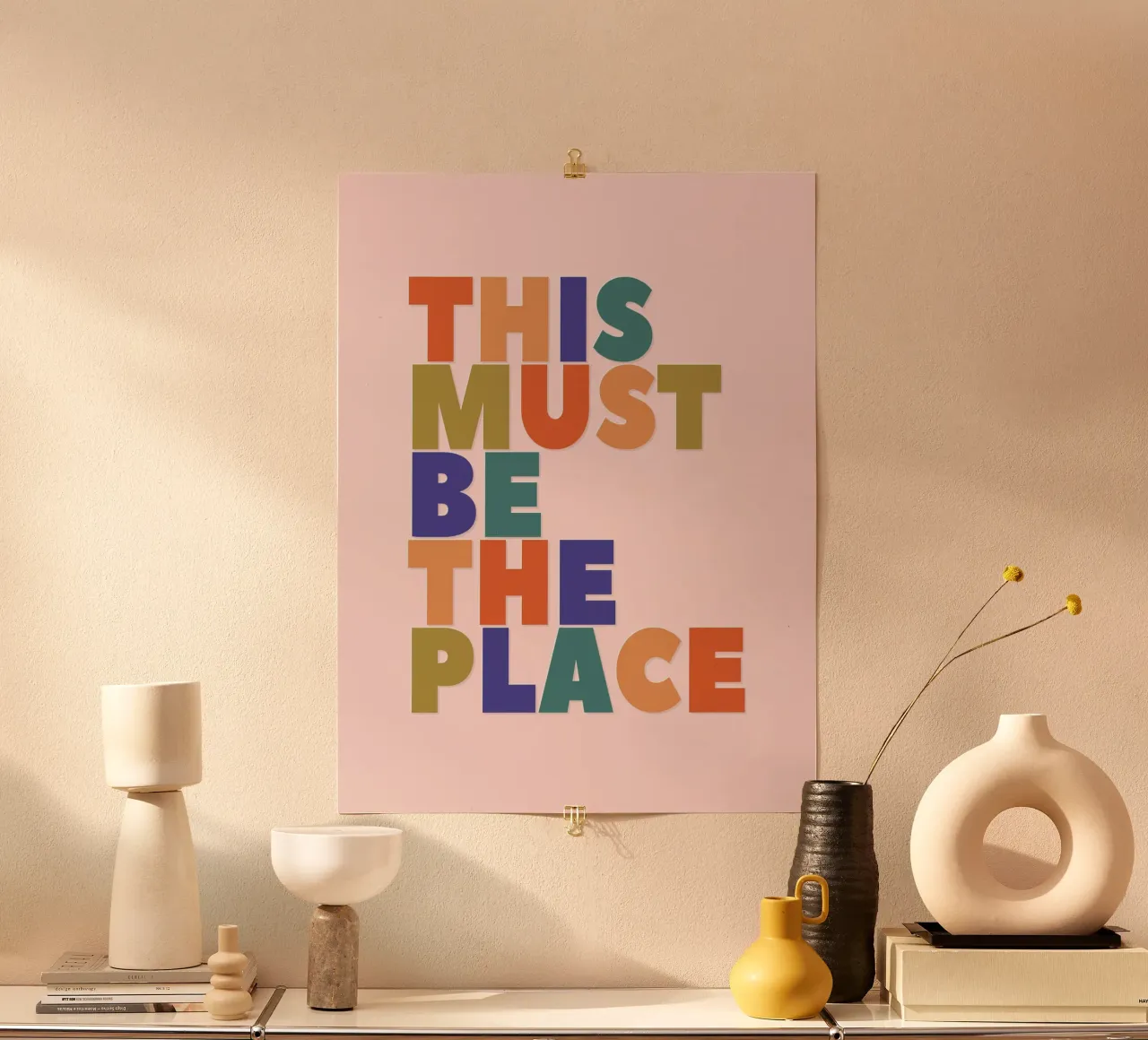 This Must Be The Place – Retro Chunky Typography Print carta hahnemühle da showmemars