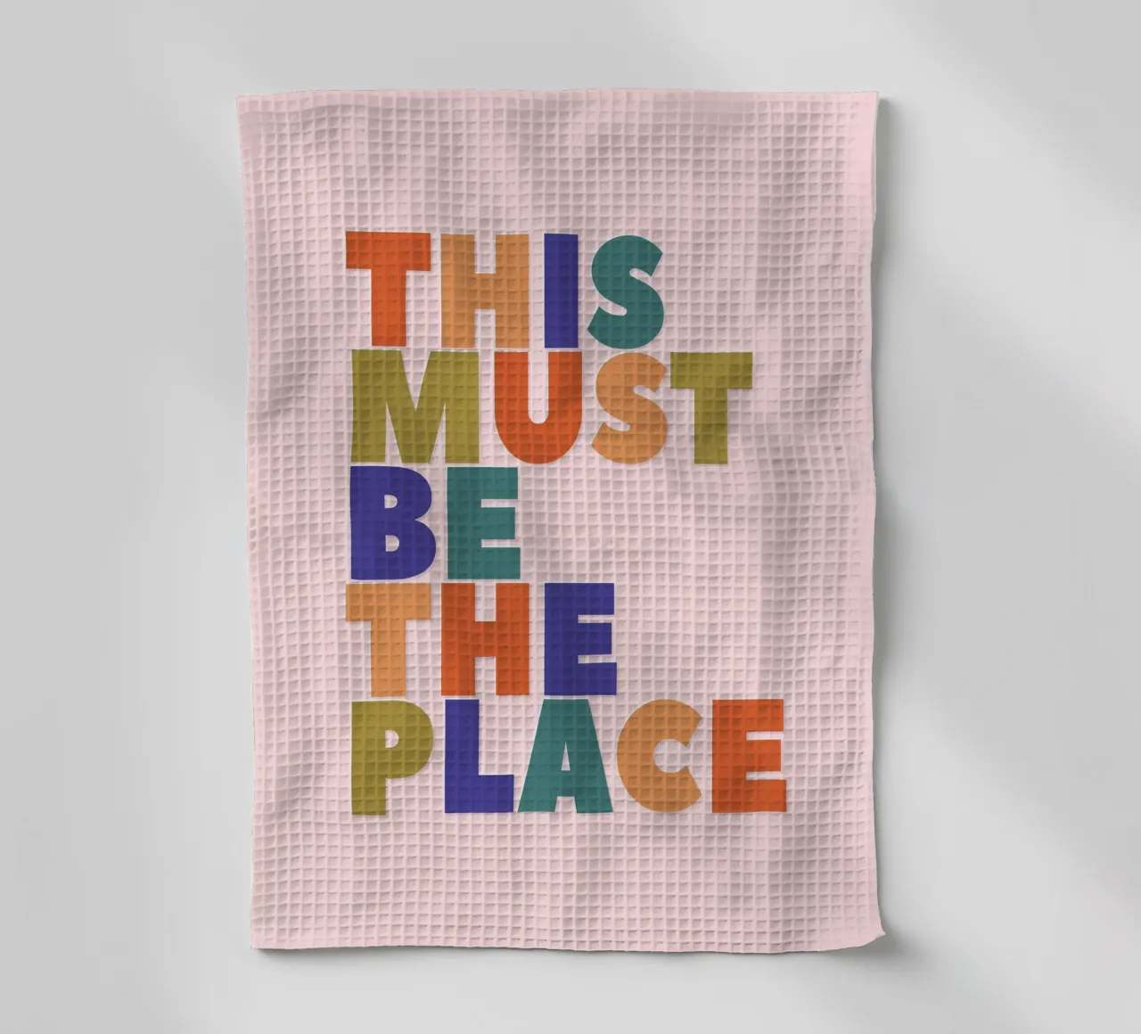 This Must Be The Place – Retro Chunky Typography Print canovaccio da cucina da showmemars