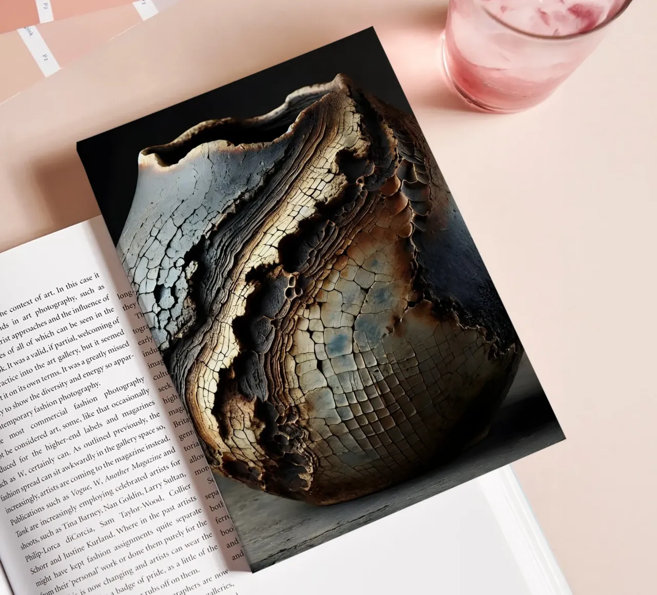 Artistic Raku vase motifs with a striking structure notebook by scHio