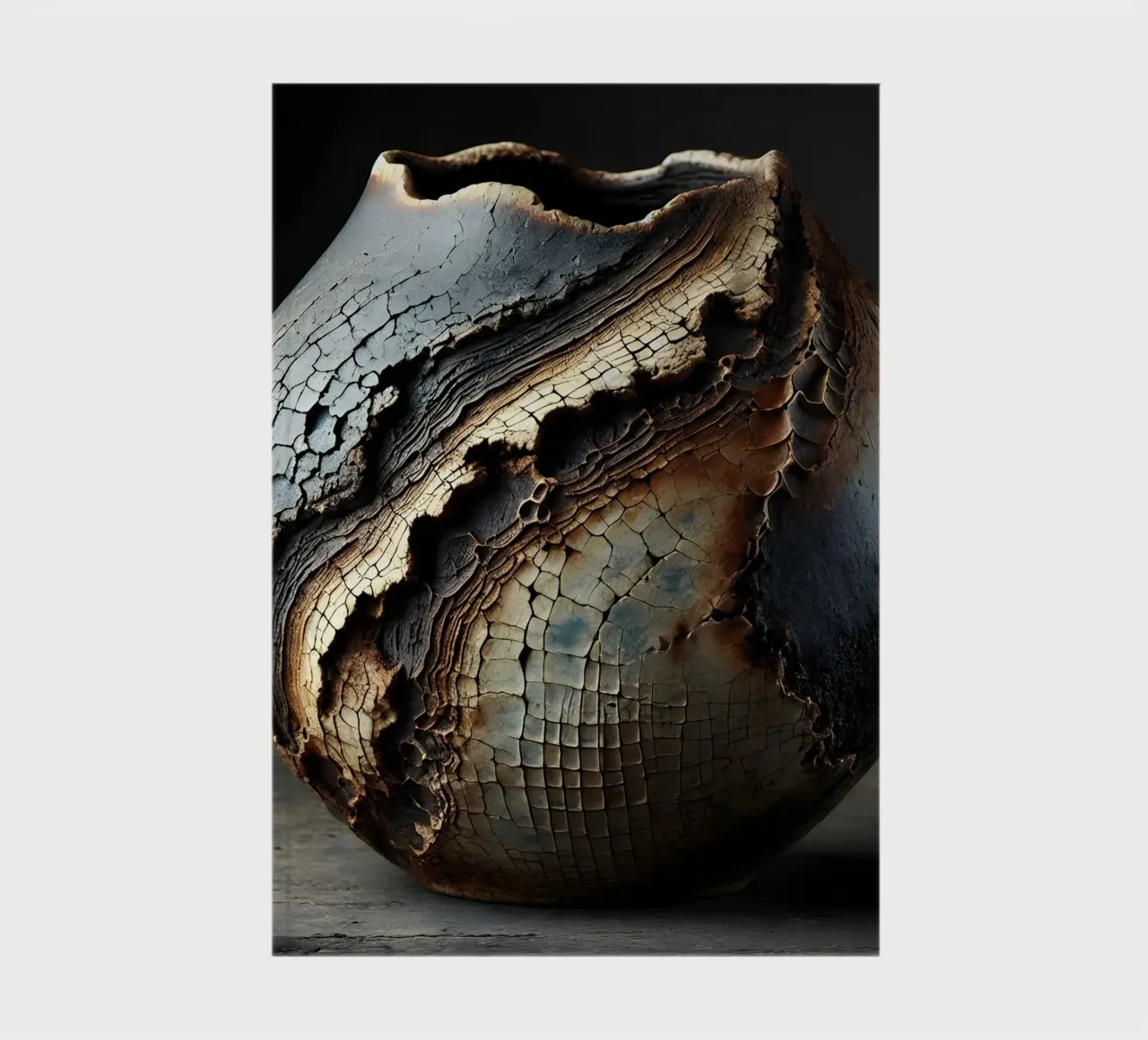 Artistic Raku vase motifs with a striking structure notebook by scHio