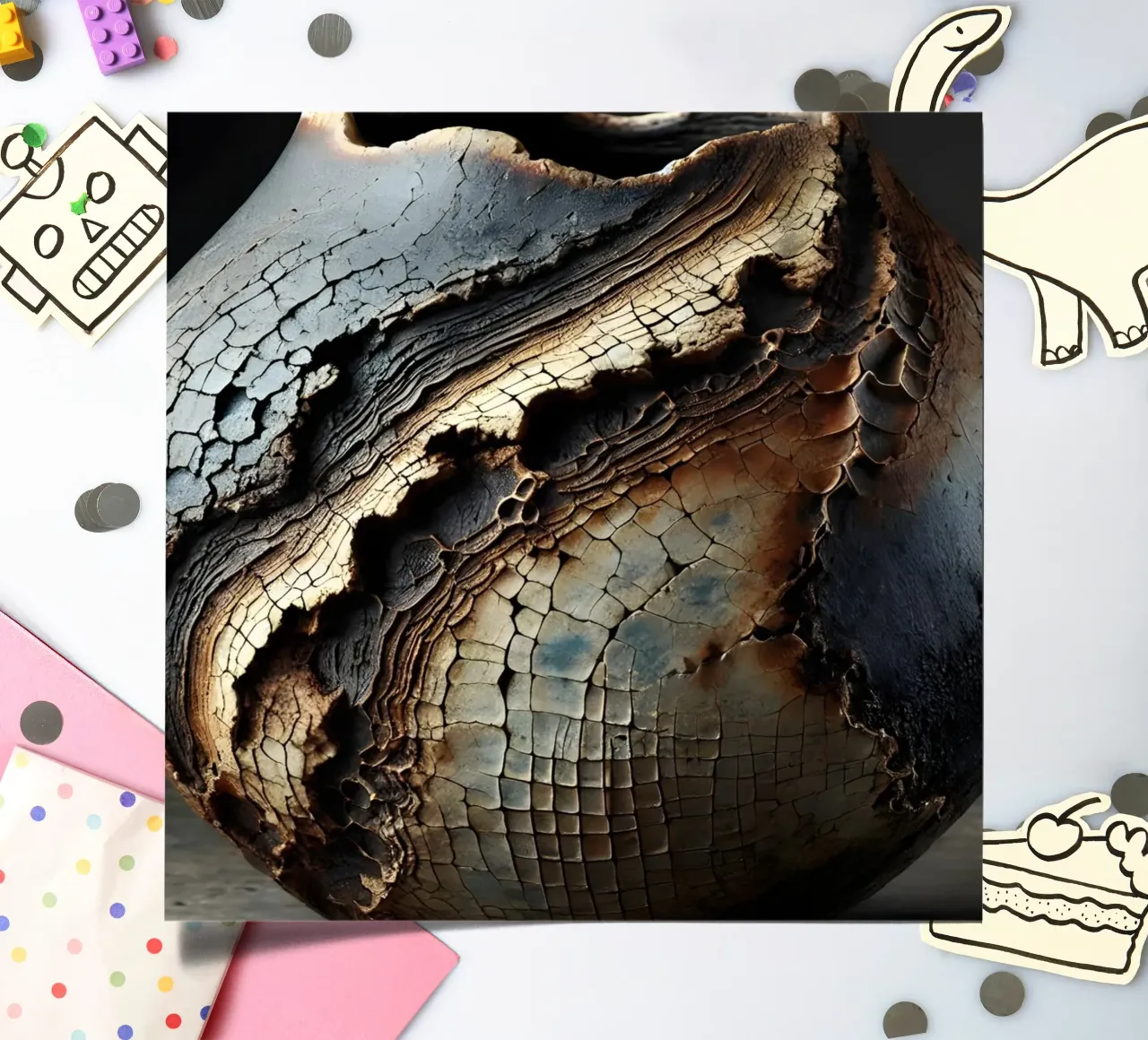 Artistic Raku vase motifs with a striking structure sticker sheet by scHio