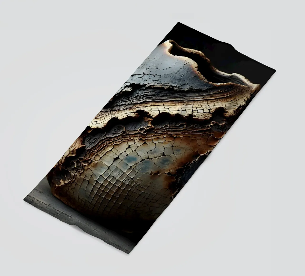 Artistic Raku vase motifs with a striking structure beach towel by scHio