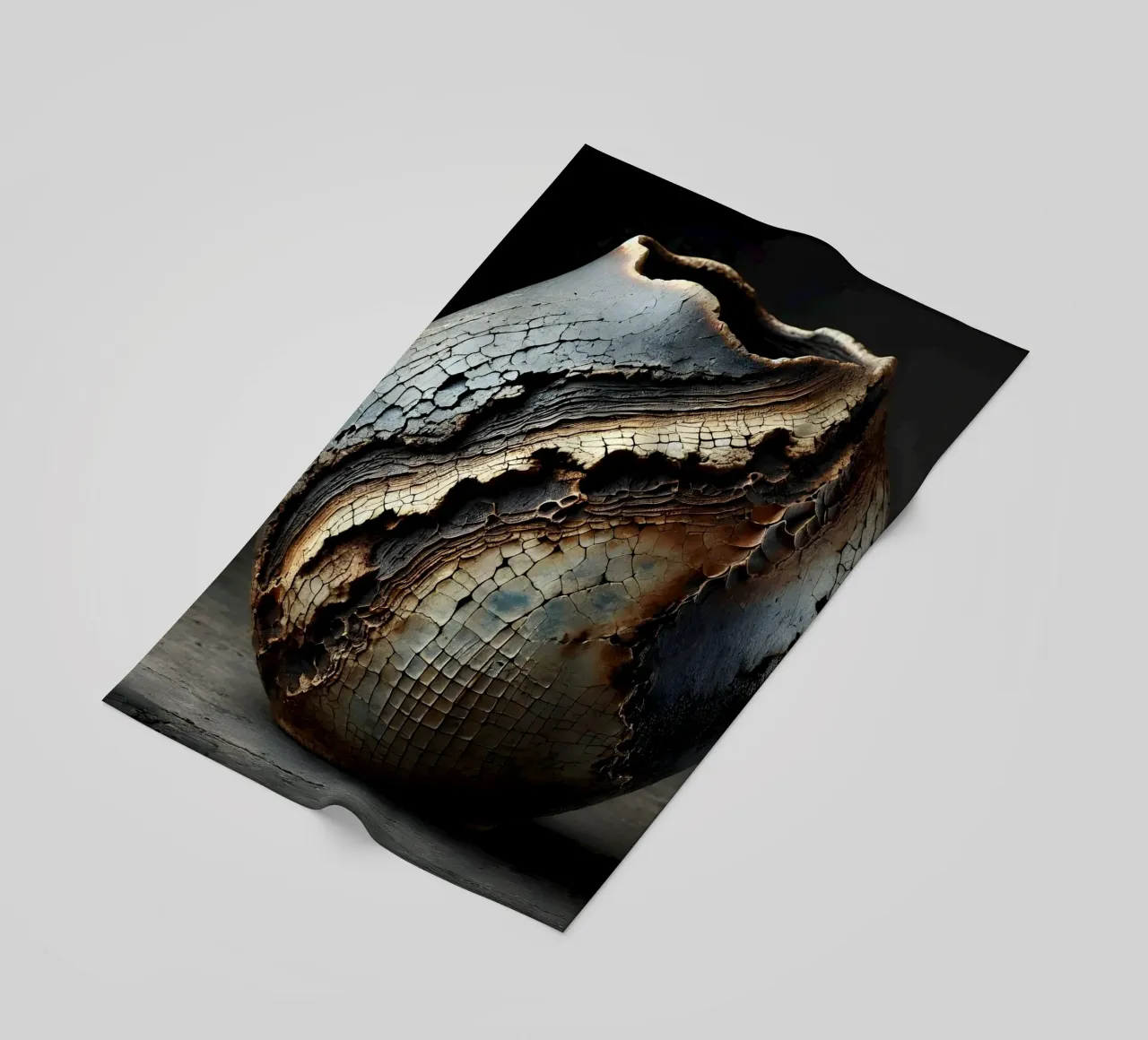 Artistic Raku vase motifs with a striking structure beach towel by scHio