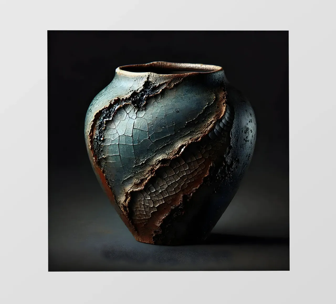 Artistic Raku vase motifs with a striking structure pvc cover by scHio